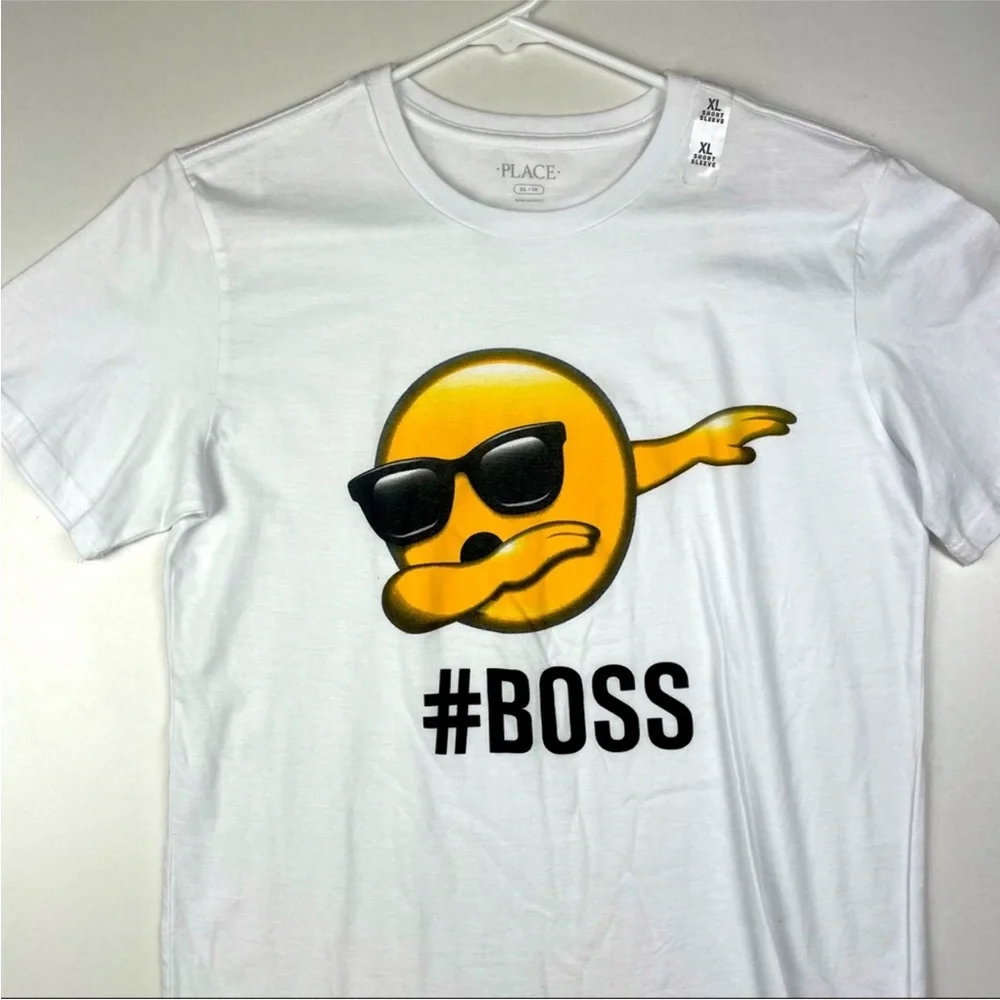 PLACE White Emoji T-shirt #1 Boss Unisex Size XL - Picture 2 of 5